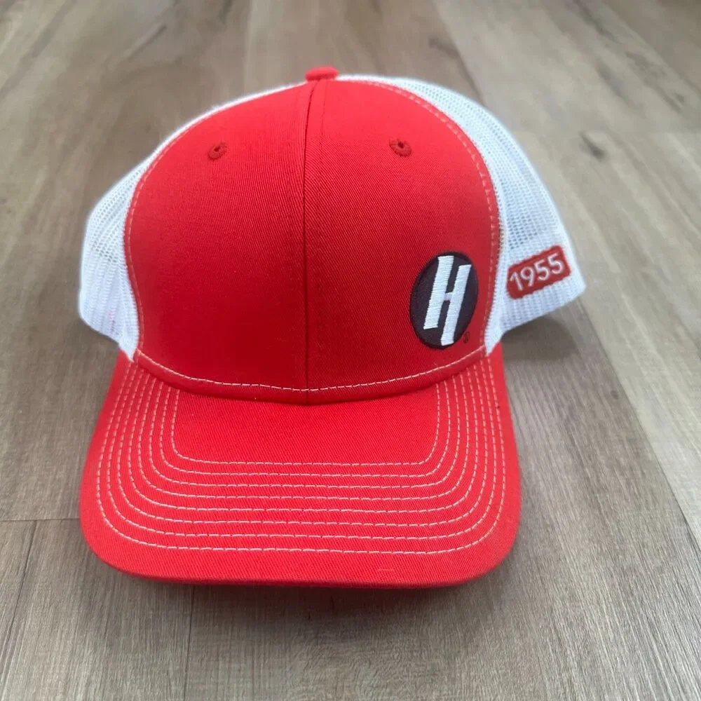 Heavenly Mountain Resort Red and White Snap Back Baseball Cap Hat Preloved